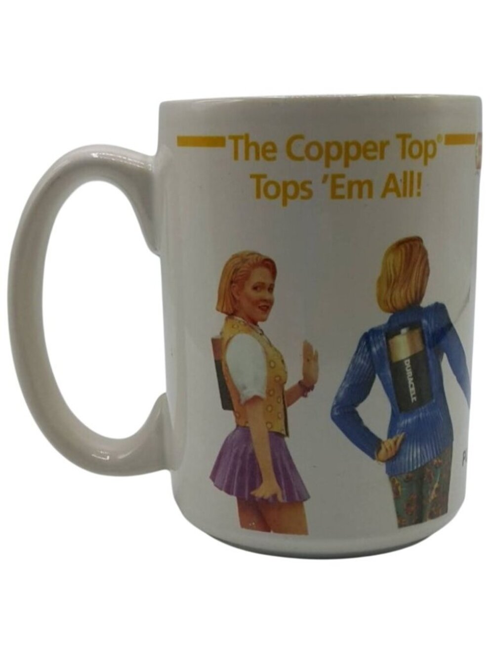 Duracell Battery Mug Putterman Family 16oz Copper Top Vintage 90s Advertising
